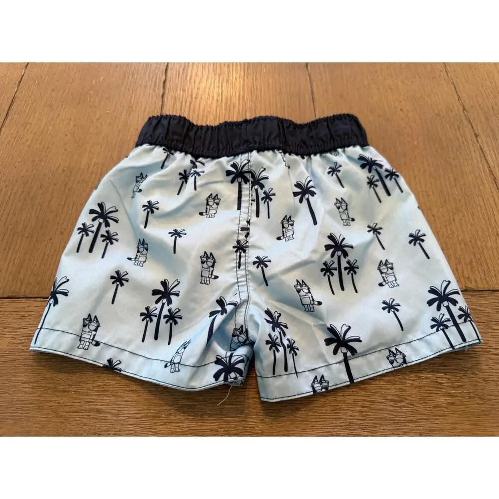 Bluey Baby White Drawstring Waistband Toddler Swim Shorts Size 18 Months